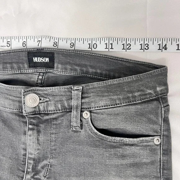 Hudson Krista Ankle Skinny Jeans Solid Gray Size 27 - Picture 11 of 12